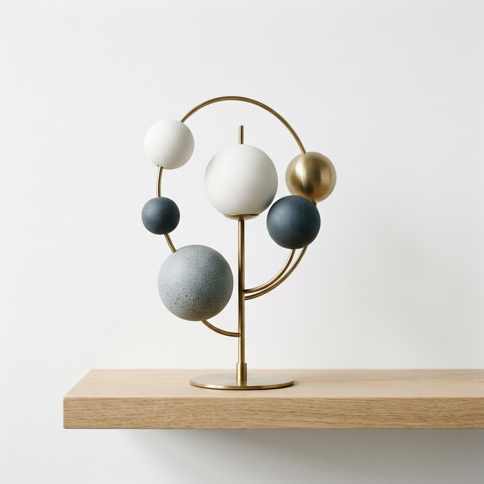 Balanced Orb Shelf Sculpture