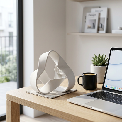 Folded Ribbon Display Object - 书房桌面场景